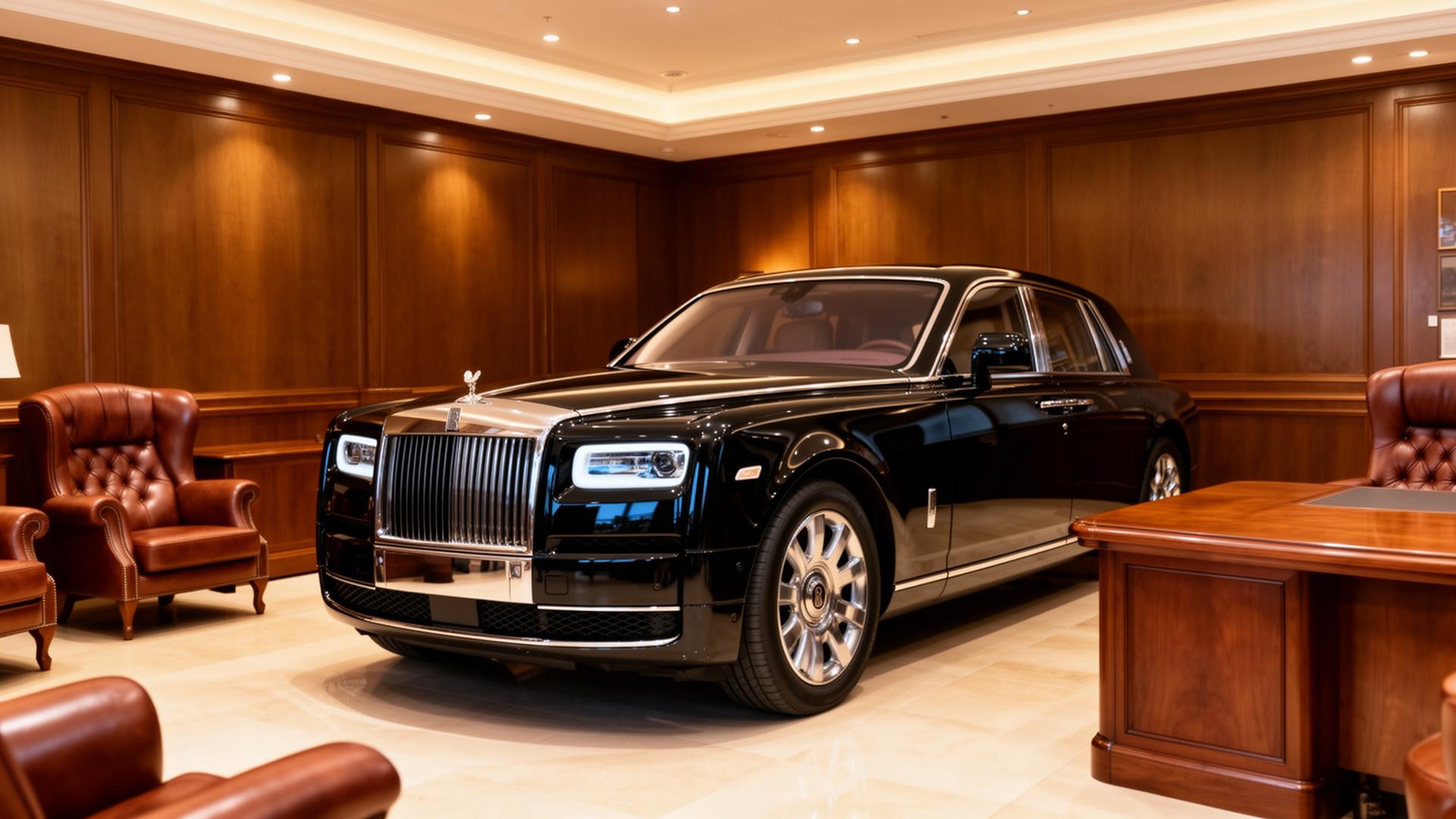Rolls-Royce consultation and service planning in a pristine workshop